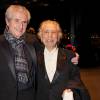 Claude Lelouch et Francis Lai lors de la 7e cérémonie de l'Excellence Francaise à la Philharmonie de Paris, le 17 novembre 2015.