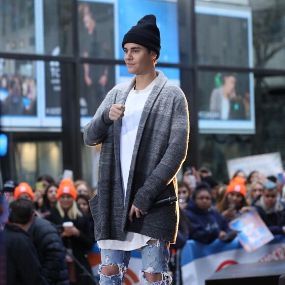 Justin Bieber lors de l'émission "Today" au Rockefeller Center à New York, le 18 novembre 2015.