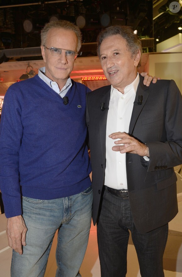 Christophe Lambert et Michel Drucker - Enregistrement de l'émission "Vivement Dimanche" à Paris le 25 Novembre 2015 et qui sera diffusée le 29 Novembre 2015.