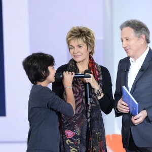 Paul Ventimila (The Voice Kid), Véronique Jannot et Michel Drucker - Enregistrement de l'émission "Vivement Dimanche" à Paris le 25 Novembre 2015 et qui sera diffusée le 29 Novembre 2015.