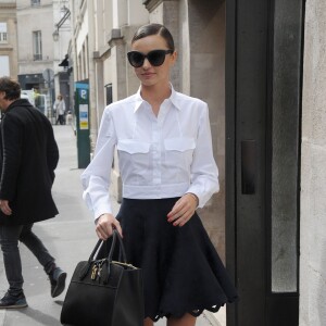 Miranda Kerr à Paris, le 7 octobre 2015.