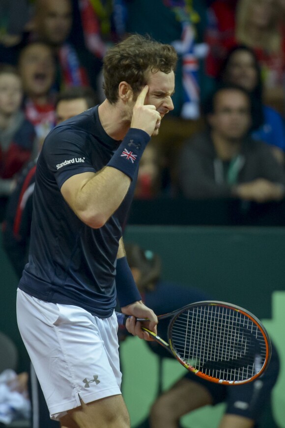 Andy Murray a offert la Coupe Davis à la Grande-Bretagne après la finale victorieuse face à la Belgique, le 29 novembre 2015 à Gand