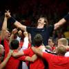 Andy Murray a offert la Coupe Davis à la Grande-Bretagne après la finale victorieuse face à la Belgique, le 29 novembre 2015 à Gand