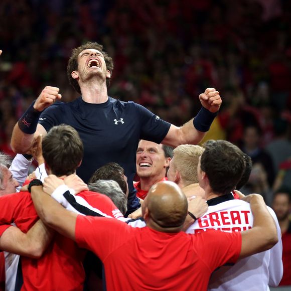 Andy Murray a offert la Coupe Davis à la Grande-Bretagne après la finale victorieuse face à la Belgique, le 29 novembre 2015 à Gand