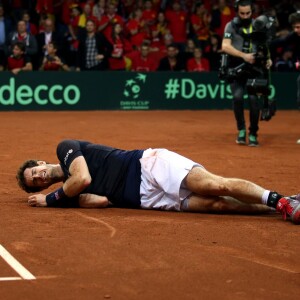 Andy Murray a offert la Coupe Davis à la Grande-Bretagne après la finale victorieuse face à la Belgique, le 29 novembre 2015 à Gand
