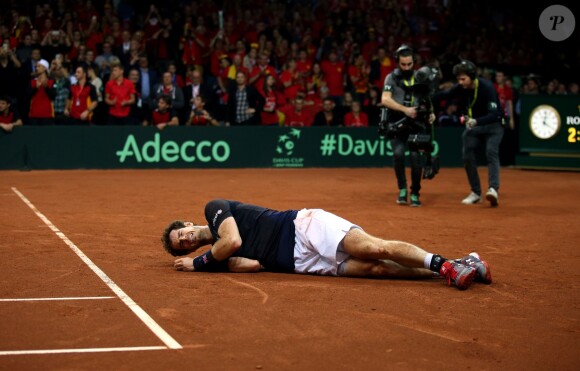 Andy Murray a offert la Coupe Davis à la Grande-Bretagne après la finale victorieuse face à la Belgique, le 29 novembre 2015 à Gand