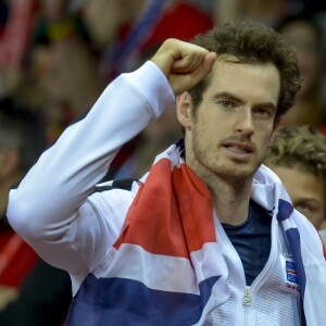 Andy Murray a offert la Coupe Davis à la Grande-Bretagne après la finale victorieuse face à la Belgique, le 29 novembre 2015 à Gand