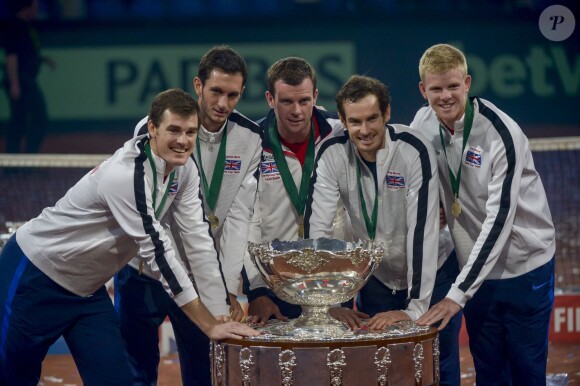 Andy Murray a offert la Coupe Davis à la Grande-Bretagne après la finale victorieuse face à la Belgique, le 29 novembre 2015 à Gand