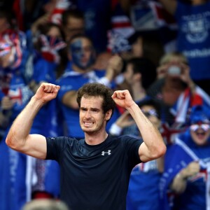 Andy Murray a offert la Coupe Davis à la Grande-Bretagne après la finale victorieuse face à la Belgique, le 29 novembre 2015 à Gand