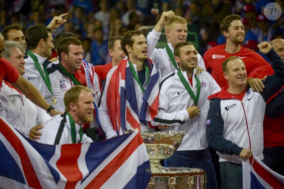 Andy Murray a offert la Coupe Davis à la Grande-Bretagne après la finale victorieuse face à la Belgique, le 29 novembre 2015 à Gand