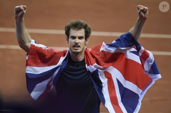 Andy Murray a offert la Coupe Davis à la Grande-Bretagne après la finale victorieuse face à la Belgique, le 29 novembre 2015 à Gand