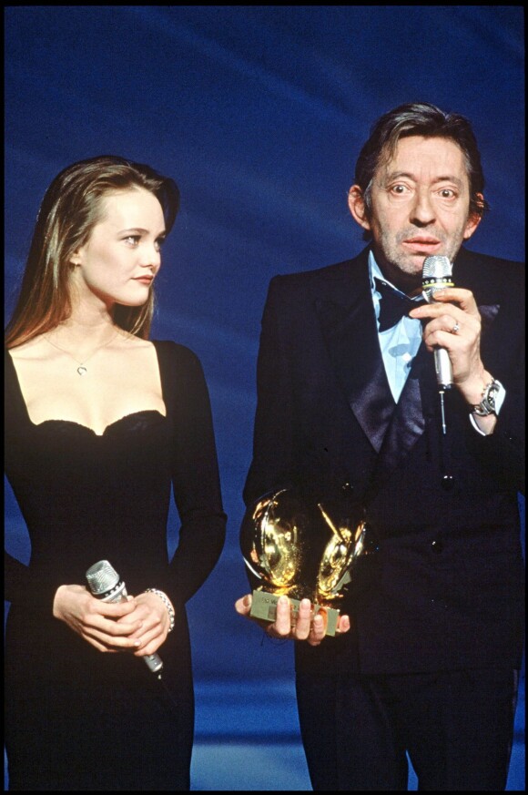 Vanessa Paradis et Serge Gainsbourg lors des Victoires de la musique en 1990