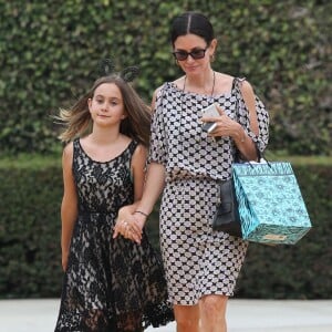 Exclusif - Courteney Cox et son ex mari David Arquette sont allés chercher leur fille Coco à l'école à Santa Monica, le 8 juin 2015
