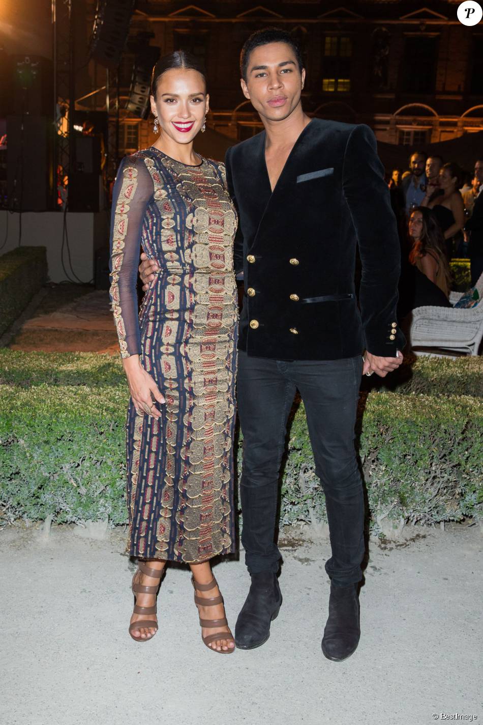 Jessica Alba et le styliste de Balmain, Olivier Rousteing - Soirée pour
