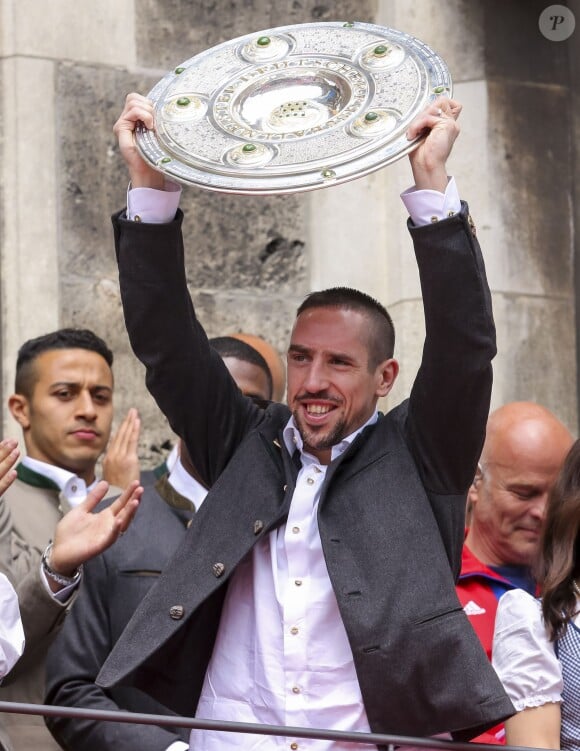 Franck Ribéry - Le Bayern de Munich célèbre sa victoire en Bundesliga et devient champion d'Allemagne pour la 25ème fois.