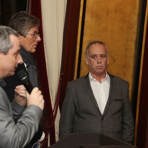 Exclusif - Fabrice Milochau, Dominique Desseigne et Sylvain Augier - Vernissage de l'exposition Planète France au Fouquet's Barrière à Paris le 2 décembre 2015. Pendant la COP21, le Fouquet's accueille l'exposition de photographies des paysages Français, réalisées par Fabrice Milochau. ©Denis Guignebourg/Bestimage