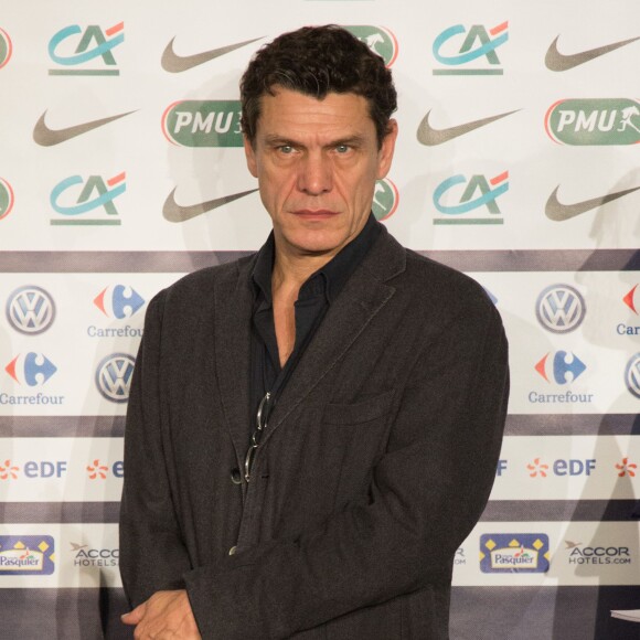 Marc Lavoine au tirage au sort du 7ème tour de la coupe de France de football à Paris le 29 octobre 2015
