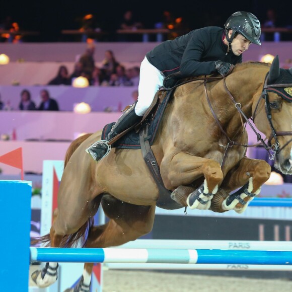 Guillaume Canet sur Sweet Boy d'Alpa lors du Longines Masters de Paris, le 4 décembre 2015, à Villepinte © Christophe Bricot