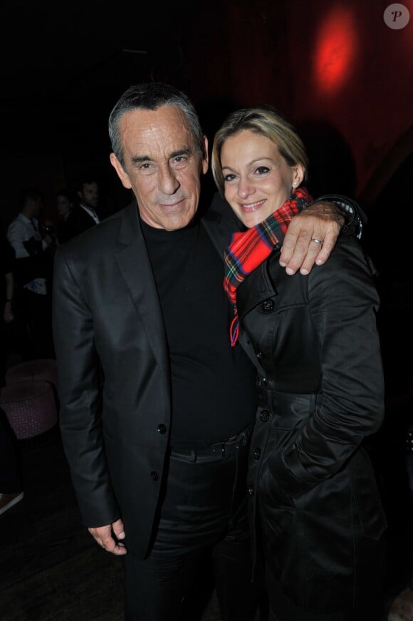 Exclusif - Thierry Ardisson et sa femme Audrey Crespo-Mara - Cocktail pour le film "Un début prometteur" au Buddha-Bar à Paris, le 24 septembre 2015.
