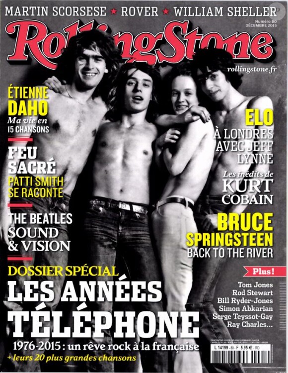 Le groupe Téléphone en couverture de "Rolling Stone", en kiosques depuis le 14 novembre 2015.