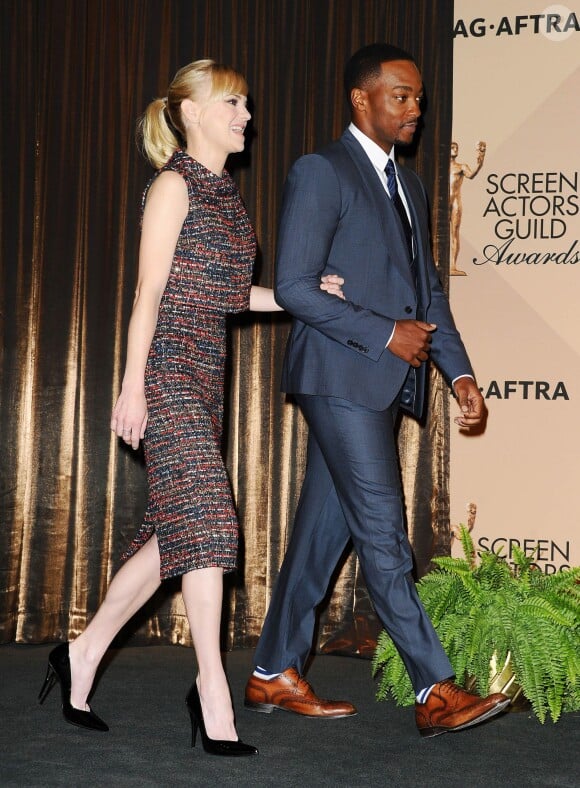 Anna Faris avec Anthony Mackie lors des nominations des 22e Screen Actors Guild Awards à Los Angeles, le 9 novembre 2015.