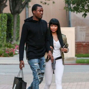 Nicki Minaj et son compagnon Meek Mill font du shopping chez Barney à Los Angeles le 16 septembre 2015.