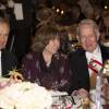 Michael Sohlman (Directeur général de la Fondation Nobel), Svetlana Alexievitch (prix Nobel de littérature) et Svante Lindqvist - Dîner de gala en l'honneur des Prix Nobel à Stockholm, le 10 décembre 2015.