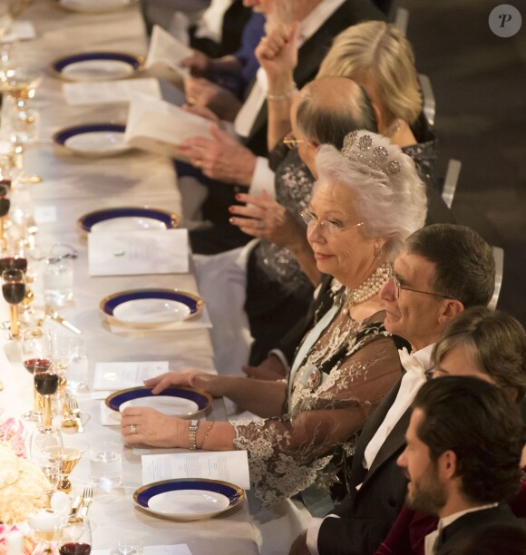 La princesse Christina de Suède - La famille royale de Suède au dîner de gala en l'honneur des Prix Nobel à Stockholm, le 10 décembre 2015.