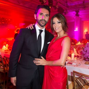 Exclusif - Eva Longoria (robe Monsoori, bijoux Messika) et son compagnon Jose Antonio Baston - Dîner du Global Gift Gala au profit de L'Unicef France Frimousses de Créateurs, de The Global Gift Foundation et The Eva Longoria Foundation, organisé au Four Seasons Hôtel George V à Paris, le 25 mai 2015.