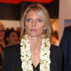 Sylvie Tellier au stand Tahiti du salon Top Resa au Parc des expositions à Paris le 29 Septembre 2015.