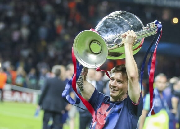 Lionel Messi après la victoire en Ligue des champions le 6 juin 2015 à Berlin