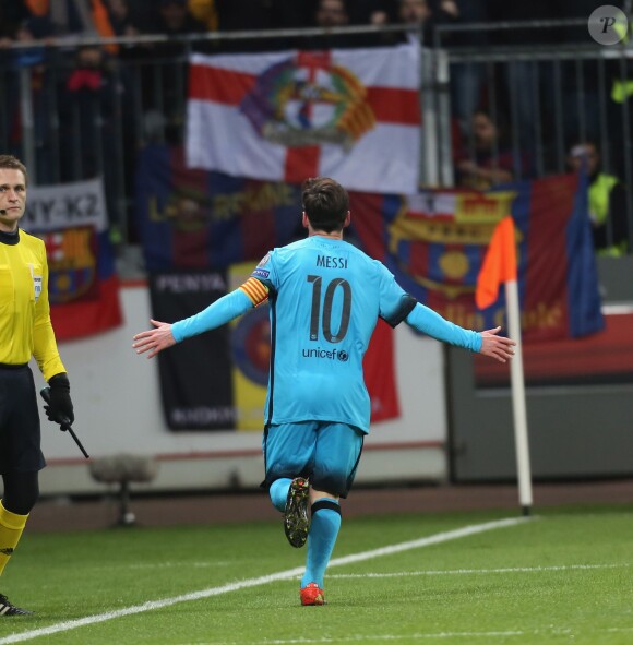 Lionel Messi lors du match entre le Bayer Leverkusen et le FC Barcelon à la BayArena de Leverkusen, le 9 décembre 2015