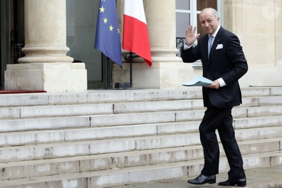 Laurent Fabius - Le président français a reçu le secrétaire général des Nations Unies au palais de l'Elysée pour un entretien, à l'occasion de la COP21. Paris, le 29 novembre 2015 © Stéphane Lemouton