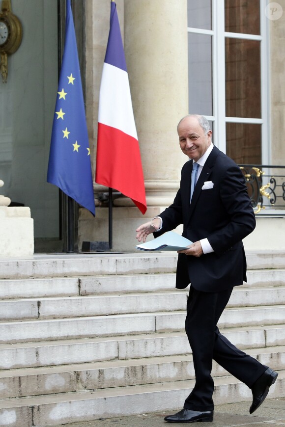 Laurent Fabius - Le président français a reçu le secrétaire général des Nations Unies au palais de l'Elysée pour un entretien, à l'occasion de la COP21. Paris, le 29 novembre 2015 © Stéphane Lemouton