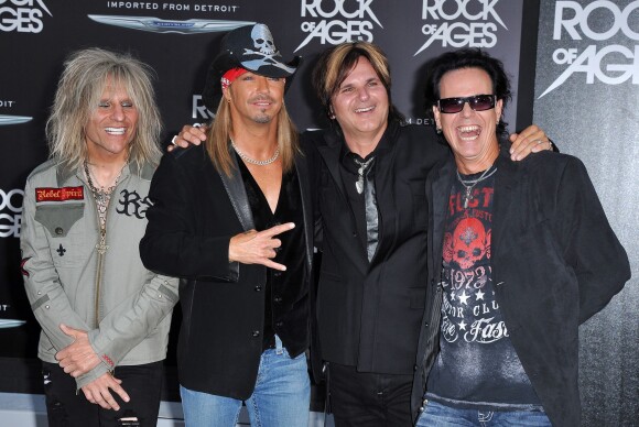 C.C. DeVille, Brett Michaels, Rikki Rockett, Bobby Dall de Poison à Los Angeles le 8 juin 2012.