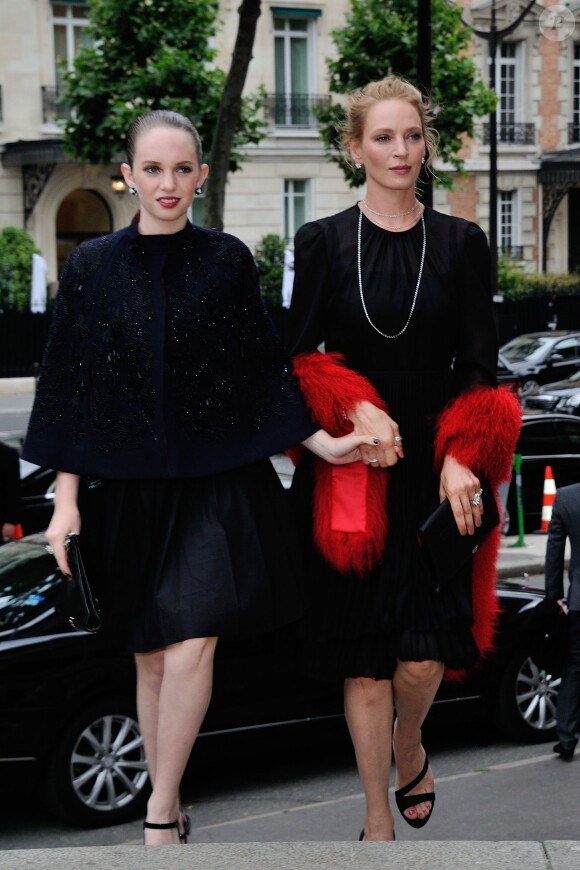 Maya Hawke et Uma Thurman à Paris, le 5 juillet 2014.