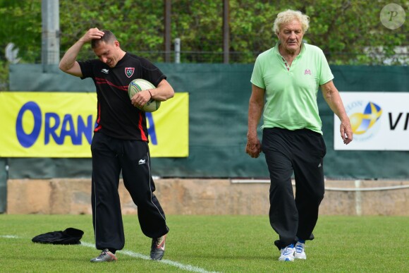 Tiburce Darou durant un entraînement de rugby à Toulon le 7 mai 2013.