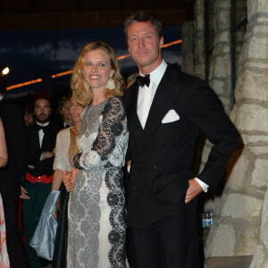 Eva Herzigova et son mari Gregorio Marsiaj - Arrivées pour la soirée de mariage de Pierre Casiraghi et Beatrice Borromeo au château Rocca Angera (château appartenant à la famille Borromeo) à Angera sur les Iles Borromées, sur le Lac Majeur, le 1er août 2015.