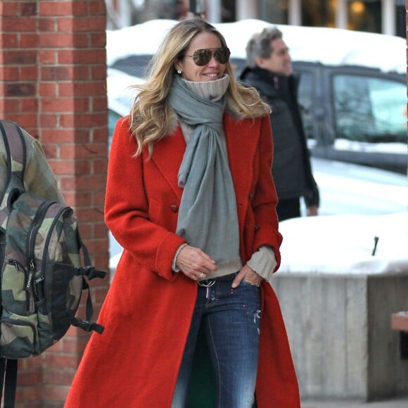 Exclusif - Elle Macpherson à Aspen, le 17 décembre 2015.