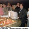 Alan Coriolan, avec notamment Eddy Mitchell et Jean Lefebvre, fêtant son 53e anniversaire au VIP Paris en mars 2001.