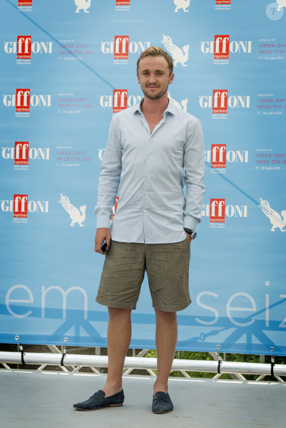 Tom Felton lors d'un photocall au festival du film de Giffoni. Le 21 juillet 2015