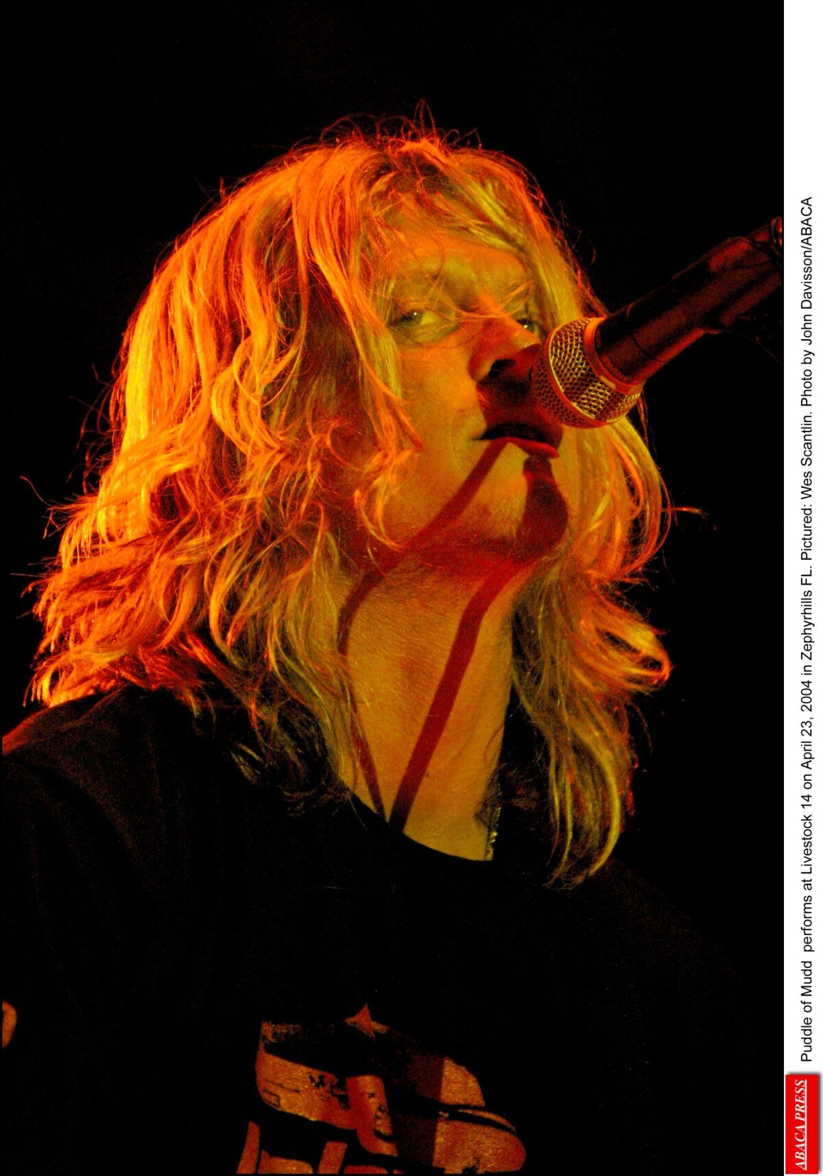 Photo Wes Scantlin et Puddle of Mudd à Livestock en avril 2004. Photo by John Davisson/ABACA Photo Wes Scantlin et Puddle of Mudd à Livestock en avril 2004. Photo by John Davisson/ABACA