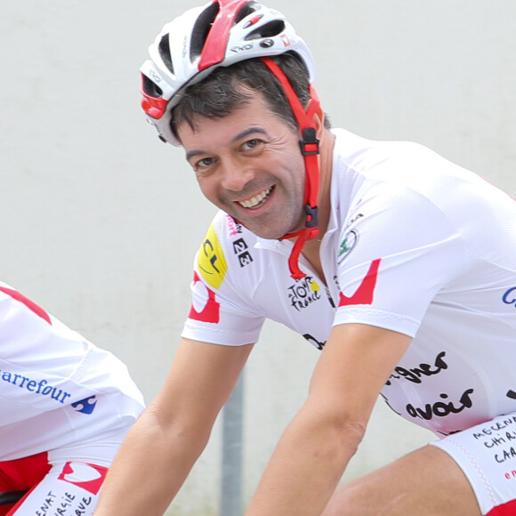 Exclusif - Stéphane Plaza - Course par équipe "étape du coeur" avec Mécénat Chirurgie Cardiaque sur le Tour de France au départ de Vannes le 12 juillet 2015.