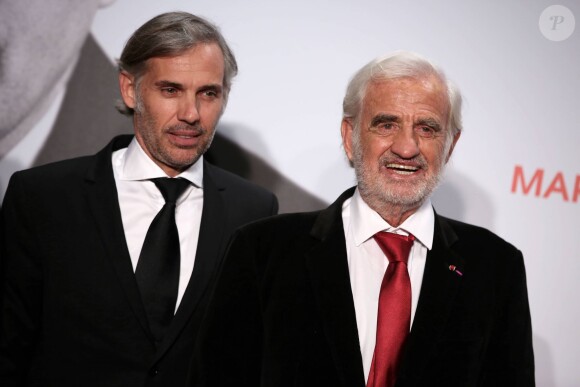 Paul Belmondo, Jean-Paul Belmondo - Soirée d'ouverture de la 7e édition du Festival Lumière 2015 à la Halle Tony-Garnier à Lyon le 12 octobre 2015.