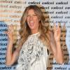 Gisele Bündchen pose lors du photocall pour la marque Colcci collection printemps/été 2015 lors de la Fashion Week de Sao Paulo, le 2 avril 2014.