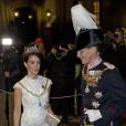 La princesse Marie et le prince Joachim de Danemark arrivent pour le premier gala du Nouvel An au palais Christian VII à Amalienborg à Copenhague le 1er janvier 2016.