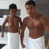 Cristiano Ronaldo, très sexy, et son fils, le vendredi 14 août 2015.