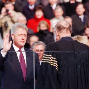 Bill Clinton lors de son investiture le 20 janvier 1997 à Washington.