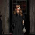 Lindsay Lohan - Personnalités masquées sortant de leur hôtel pour se rendant à la soirée d'anniversaire de Eva Düringer Cavalli, la femme de Roberto Cavalli à Londres, le 9 octobre 2015.