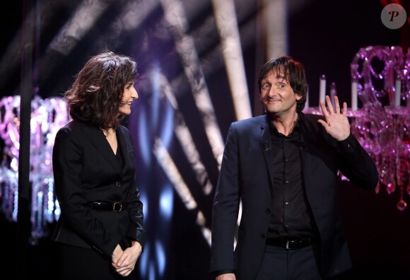 Exclusif - Valérie Lemercier et Pierre Palmade - Spectacle "Elles se croient toutes Joly" en hommage à Sylvie Joly, mis en scène par Pierre Palmade, au théâtre de Paris dans le 9e arrondissement à Paris, le 26 octobre 2015, qui est diffusé le 15 janvier 2016 sur France 3.© Dominique Jacovides - Romuald Meigneux / Bestimage